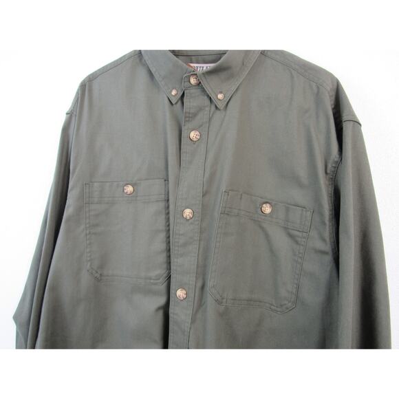 NWT Duluth Trading Co Large Tall Men's Everyday Long Sleeve Work Shirt Green - Picture 4 of 6